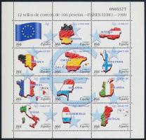 1999 Az euró mint fizetési eszköz teljes ív, Euro as a currency full sheet Mi 3466-3477