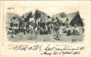1901 Román sátras cigányok / Salutari din Romania, Satra de Tigani / Romanian gypsy camp (Rb)