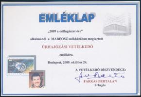 2009 Farkas Bertalan aláírása az űrhajózási vetélkedő emléklapján