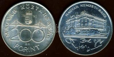 1993. 200Ft Ag "MNB" (2x) T:BU,2