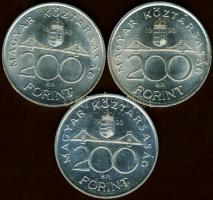 1993. 200Ft Ag "MNB" (3x) T:BU,2