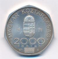 1999. 2000Ft Ag "A 2000. évforduló" MNB tájékoztatóval T:BU patina Adamo EM163