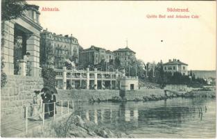 Abbazia, Opatija; Quitta Bad und Arkaden Cafe / fürdő és kávéház. Divald Károly 1634-1908. / spa, bath, café (Rb)