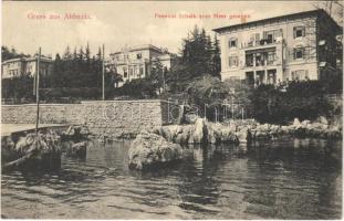 1912 Abbazia, Opatija; Pension Schalk vom Meer gesehen / hotel, villa