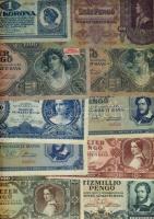 Kis bankjegy tétel, 57db magyar, benne korona, pengő, infla, VH, osztrák-magyar bank + 97db külföldi...