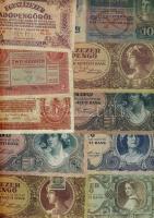Kis bankjegy tétel, 57db magyar, benne korona, pengő, infla, VH, osztrák-magyar bank + 97db külföldi...