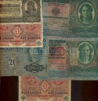 Kis bankjegy tétel, 57db magyar, benne korona, pengő, infla, VH, osztrák-magyar bank + 97db külföldi...