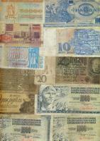 Kis bankjegy tétel, 57db magyar, benne korona, pengő, infla, VH, osztrák-magyar bank + 97db külföldi...