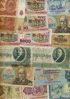 Kis bankjegy tétel, 57db magyar, benne korona, pengő, infla, VH, osztrák-magyar bank + 97db külföldi...