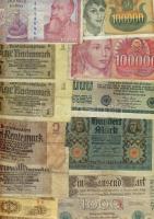 Kis bankjegy tétel, 57db magyar, benne korona, pengő, infla, VH, osztrák-magyar bank + 97db külföldi...