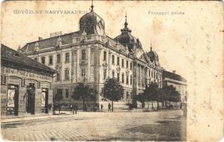 1905 Nagyvárad, Oradea; Pénzügyi palota, Ifj. Popper József üzlete. Helyfi László kiadása / financial palace, shop (EM)