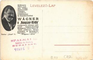 Fiume, Rijeka; Via Adamich / street, Hotel Lloyd, Grand Hotel Europa + "Wágner a Hangszer-Királ...