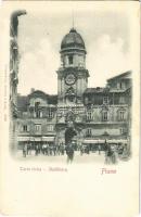 Fiume, Rijeka; Torre civica, Farmacia / Stadtthurm / clock tower, pharmacy