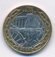 Nagy-Britannia 2006. 2Ł bimetál Isambard K. Brunel T:2 United Kingdom 2006. 2 Pounds bimetallic Isambard K. Brunel C:XF Krause KM#1060