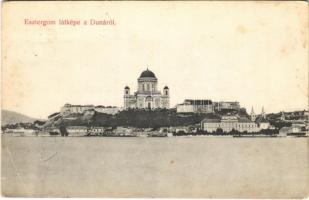 1912 Esztergom, látkép a Dunáról, Bazilika. Grószner B. kiadása (EB)