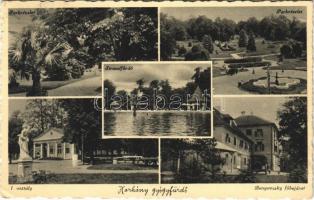 1938 Harkány-gyógyfürdő, park, strand, Benyovszky főbejárata, I. osztály (EK)
