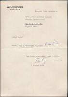 1968 Ortutay Gyula aláírása levélen