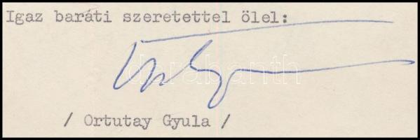 1968 Ortutay Gyula aláírása levélen