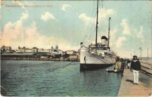 Constanta, Vaporul Dacia in Port / steamship, mariner (EK)