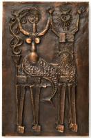 Kopcsányi Ottó (1933-2016) bronz falikép, sellő és kentaur, jelzett, hibátlan