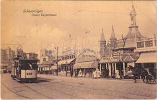 Scheveningen (The Hague), Gevers Deynootplein / street, tram, Cafe Restaurant de Phoenix (EK)