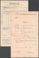 Vegyes okmány és nyomtatvány tétel (számla, levél, hirdetmény, stb.), 13 db