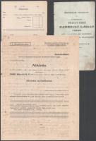 Vegyes okmány és nyomtatvány tétel (számla, levél, hirdetmény, stb.), 13 db