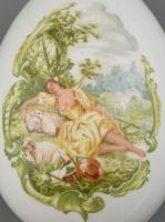 Alföldi porcelán tojás, matricás, jelzett, hibátlan, h: 15 cm, sz:  11 cm