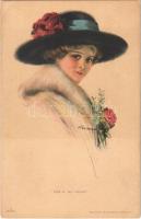 Peg O' My Heart. Lady art postcard. Reinthal & Newman No. 350. s: Ford Harper