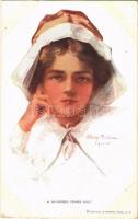 1916 A Hundred Years Ago. Lady art postcard. Reinthal &amp; Newman No. 207. s: Philip Boileau (EK)