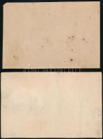 cca 1914 Kéri Adolf díszletfestő 2 db fotója, egyik fotón a műtermében, a másik egy kis portréfotó e...