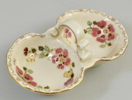 Zsolnay pillangó mintás étkészlet. Hat személyes. Kézzel festett, jelzett, komplett, hibátlan