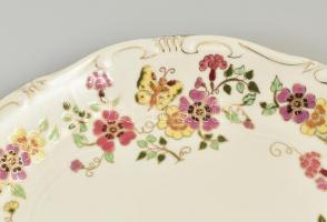 Zsolnay pillangó mintás étkészlet. Hat személyes. Kézzel festett, jelzett, komplett, hibátlan