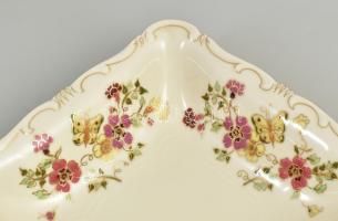 Zsolnay pillangó mintás étkészlet. Hat személyes. Kézzel festett, jelzett, komplett, hibátlan