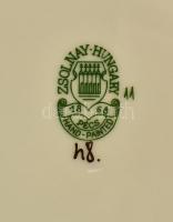 Zsolnay pillangó mintás étkészlet. Hat személyes. Kézzel festett, jelzett, komplett, hibátlan