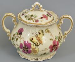 Zsolnay pillangó mintás mokkás / kávés készlet. Hat személyes. Kézzel festett, jelzett, komplett, hi...