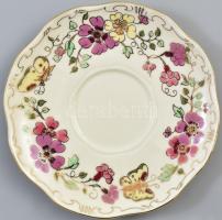 Zsolnay pillangó mintás teás készlet. Hat személyes. Kézzel festett, jelzett, komplett, hibátlan