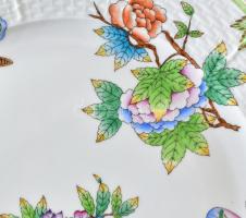 Herendi Viktória mintás porcelán lapos tányér. Kézzel festett, jelzett, hibátlan.d: 25 cm Falra akas...