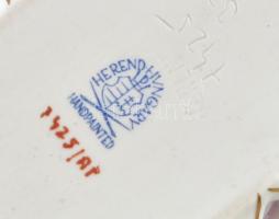 Herendi rózsaszín Apponyi mintás áttört kosárka. Kézzel festett, jelzett, hibátlan. 8x6 cm