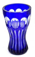 Ólomkristály váza. Anyagában színezett, több rétegű, hibátlan m: 14 cm