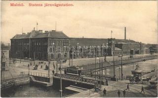 Malmö, Statens järnvägsstation / State Railway Station, tram