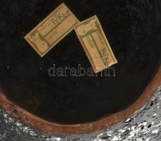 Bod Éva (1924-2004): Padlóváza, hólyagos mázzal, geometrikus díszítéssel. Matricával jelzett, hibátl...