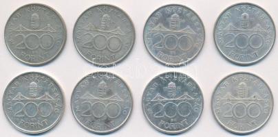 1992-1994. 200Ft Ag "MNB", "Deák" (8x) T:1-,2 Adamo F13, F13.1