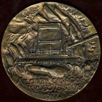 1977. "Áll. Gazd. Országos Tűzoltóversenye" extrém nagyalakú Br plakett T:2