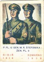 1918-1938 Sibir-Komárno, P. Pl. 12. Gen. M. R. Stefánika Zen. Pl. 3. / Slovakian military propaganda + So. Stpl (EK)