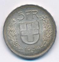 Svájc 1954B 5Fr Ag T:2 patina Switzerland 1954B 5 Francs Ag C:XF patina Krause KM#40