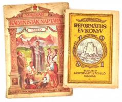 1930-1931 A Magyar Kálvinisták Naptára + Református évkönyv (benne Áprily Lajos verse), 2 db