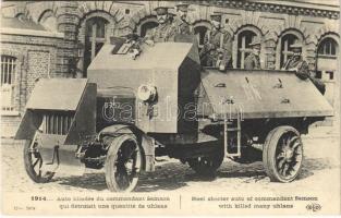 Steel shecter auto of commandant Samson with killed many uhland, French military armored truck