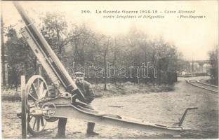 La Grande Guerre 1914-1915, Canon Allemand contre Aeroplanes et Dirigeables / WWI German military, cannon (EK)