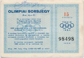 1963. Olimpiai Sorsjegy - Tokio 1964 sorsjegy 4Ft értékben T:I-